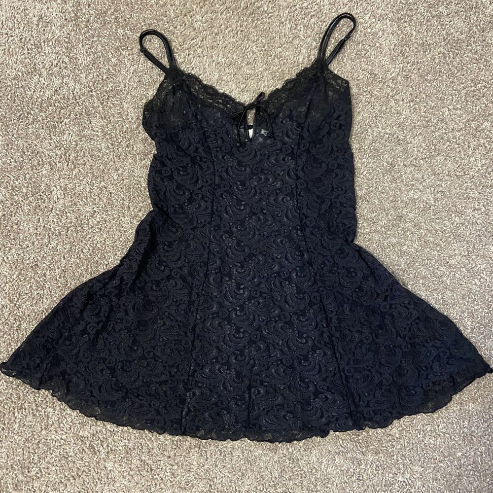 Delicates Sheer Black Lace Dress – Size M